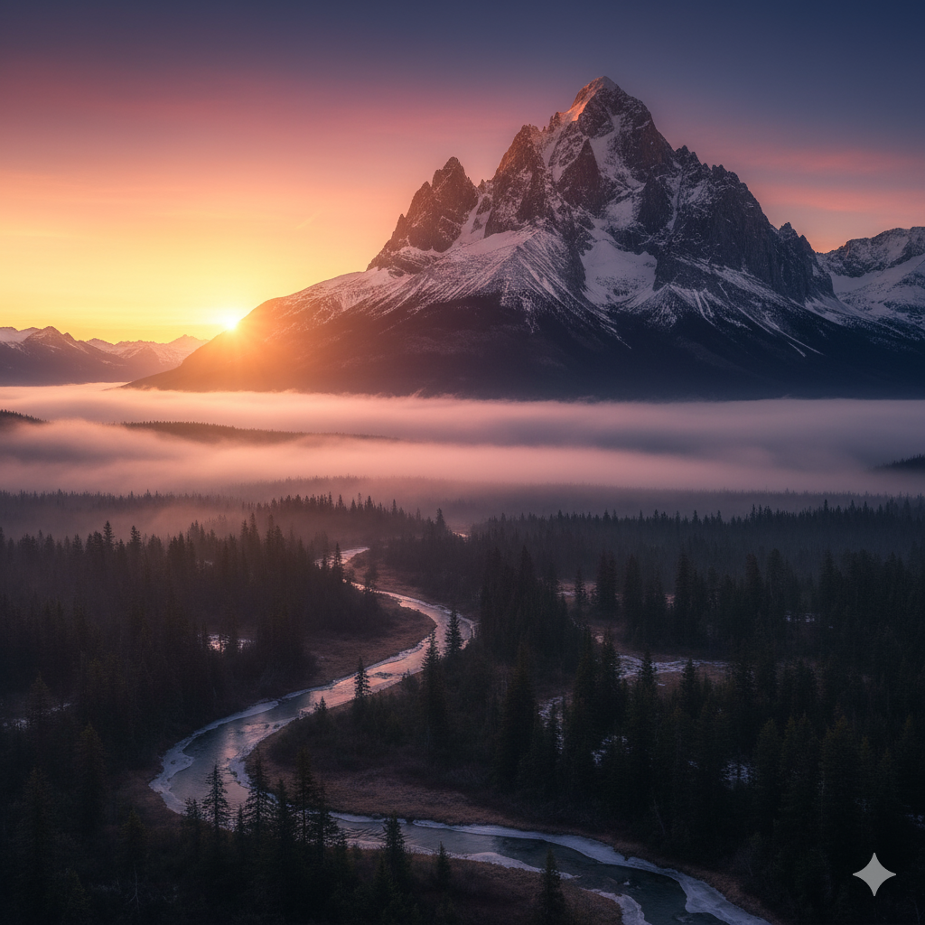 Misty mountain image